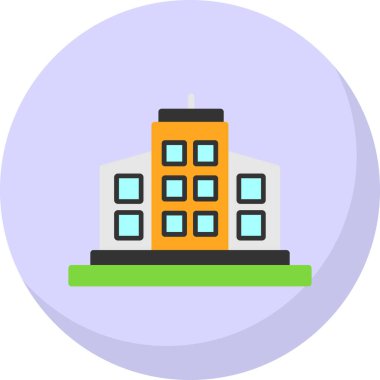 bina simgesi, basit vektör illüstrasyonu