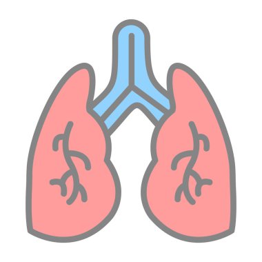 akciğerler web simgesi basit illüstrasyon 