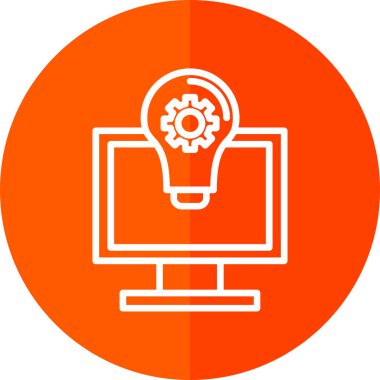 dişli simgesiyle ampul. vektör çizim