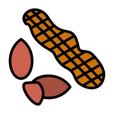 Yer fıstığı web simgesi, vektör illüstrasyonu