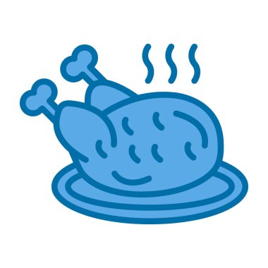 Kızarmış tavuk simgesi, vektör çizimi basit tasarım