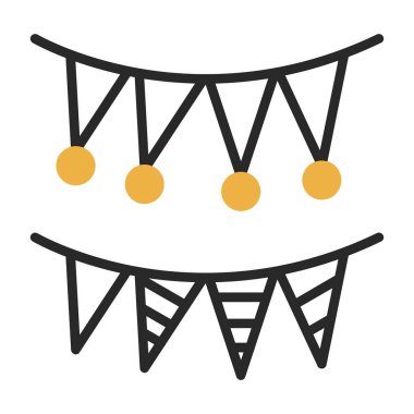 karnaval çelenkleri simgesi, vektör illüstrasyonu