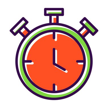 Zamanlayıcı simgesi vektörü. düz tasarım çizimi