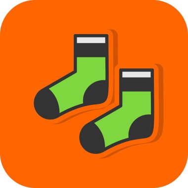 iki çorap düz simgesi, vektör illüstrasyonu