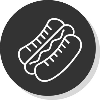 Hot dog simgesi, vektör illüstrasyonu basit tasarım