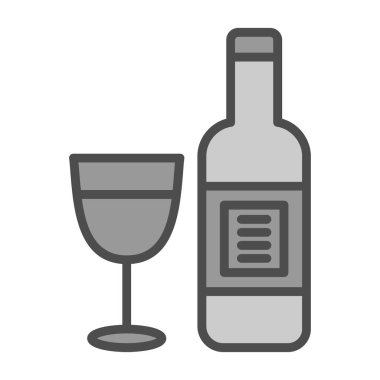 alkol ve içecek simgesi, vektör illüstrasyonu