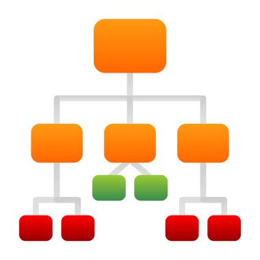 farklı renkli diyagrama sahip hiyerarşi şeması