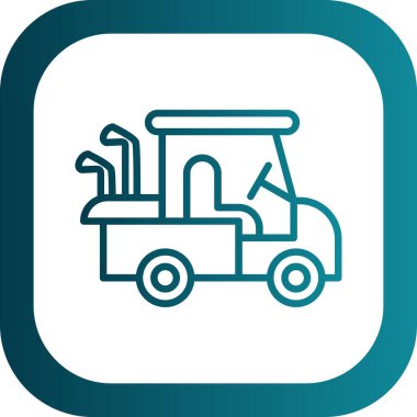 Golf Arabası simgesinin vektör illüstrasyonu