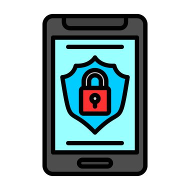 Güvenlik simgesinin vektör illüstrasyonu 