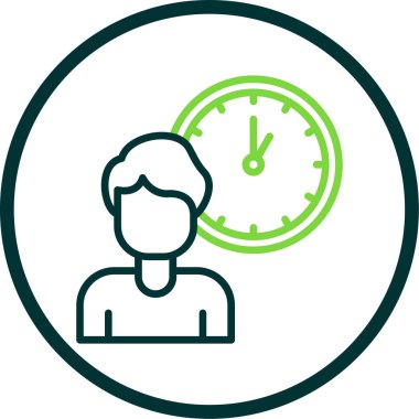 Saat simgesi olan adam, özet biçimi