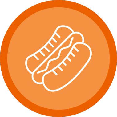Hot dog simgesi, vektör illüstrasyonu basit tasarım