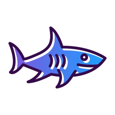 köpek balığı web simgesi, vektör çizim 