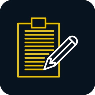 Kalem simgeli defter, vektör illüstrasyonlu basit tasarım