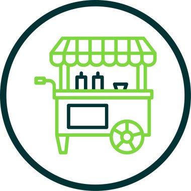 Basit yemek arabası simgesi, vektör illüstrasyonu