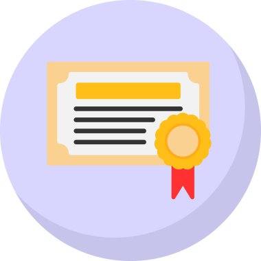 Sertifika simgesi, eğitim konsepti, vektör illüstrasyonu
