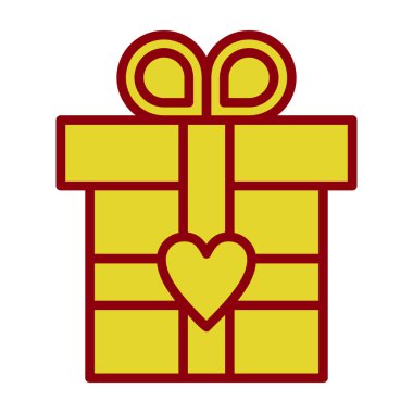 Yay ikon vektör illüstrasyon tasarımlı hediye kutusu