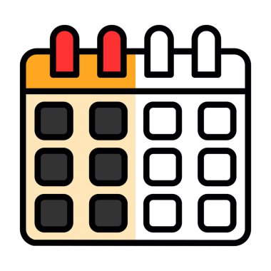 Takvim simgesi, vektör illüstrasyonu basit tasarım