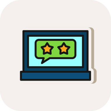 Dizüstü bilgisayarda gözden geçirme imzası, vektör illüstrasyonu basit tasarım