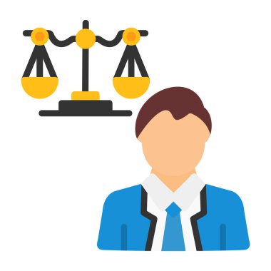 Şeffaf bir arkaplan üzerinde avukat vektör çizimi. Birinci kalite semboller. Konsept ve grafik tasarım için ince çizgi simgesi.