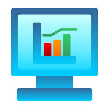 Çizelgesi olan bir bilgisayar monitörünün vektör çizimi