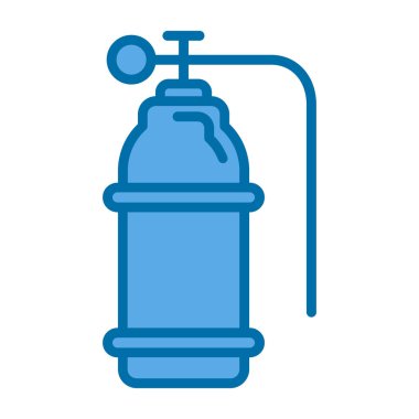 Oksijen tankı simgesi basit tasarım çizimi beyaz arkaplanda izole edildi 