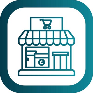 Kişisel veya ticari kullanım için dükkan vektör simgesi simgesi vektör çizimi..