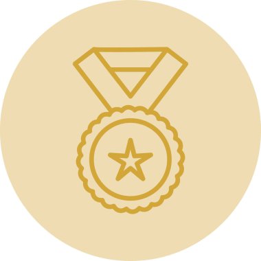 Yıldızlı madalya. Web simgesi basit illüstrasyon