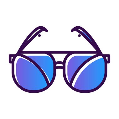 Güneş gözlüklerinin vektör illüstrasyonu modern grafik simgesi                       