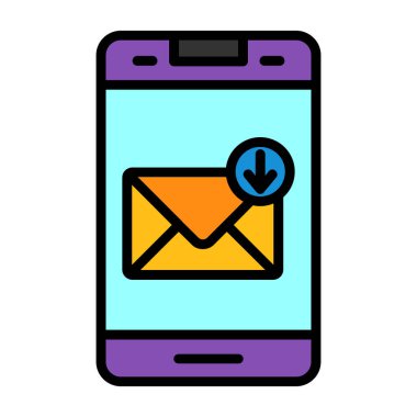 Akıllı telefon vektör illüstrasyon tasarımı içeren zarf