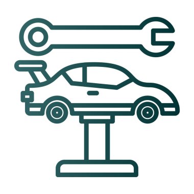 Araba tamir servisi simgesi, taslak biçimi