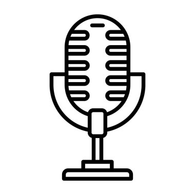 Mikrofon. Web simgesi basit illüstrasyon