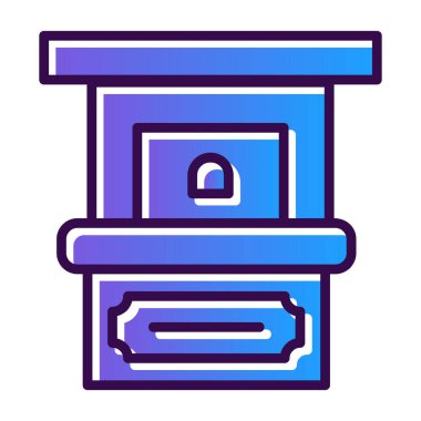 Bilet Ofisi simgesi vektör illüstrasyonu