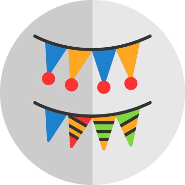 karnaval çelenkleri simgesi, vektör illüstrasyonu