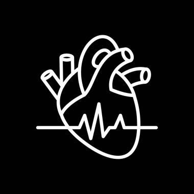 kalp atış hızı simgesi, vektör illüstrasyonu basit tasarım