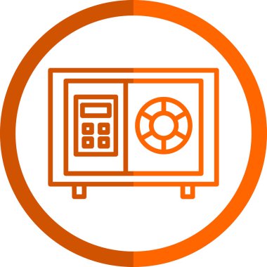 Güvenli kutu simgesi, vektör illüstrasyonu basit tasarım