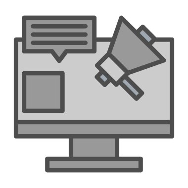 Belge simgesi vektör illüstrasyonlu bilgisayar ekranı