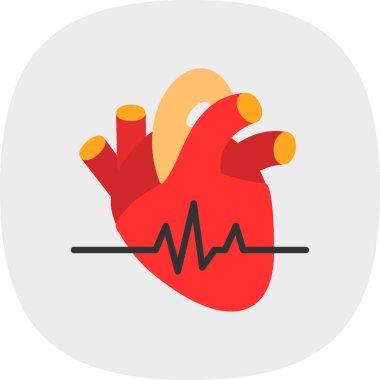 kalp atış hızı simgesi, vektör illüstrasyonu basit tasarım