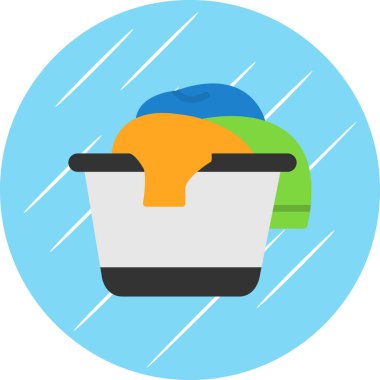 Basit düz çamaşır sepeti çizimi 