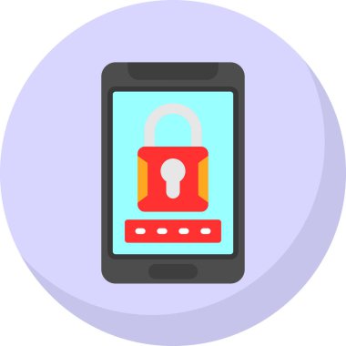 akıllı telefon güvenlik simgesi, vektör illüstrasyonu 