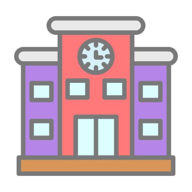 Bina. Web simgesi basit illüstrasyon