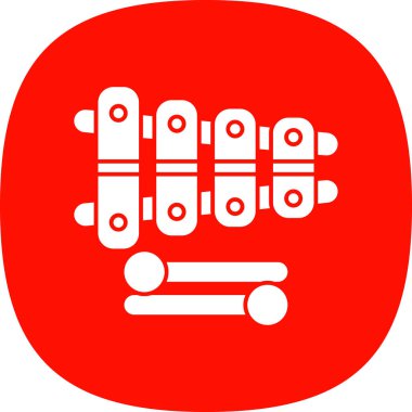 Kırmızı ksilofon vektör çizimi basit tasarım