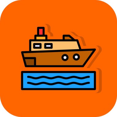 Gemi vektör illüstrasyonunu basit arkaplan 