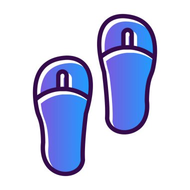 Parmak arası terlikler. Web simgesi basit illüstrasyon