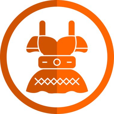 Bavyera Dirndl elbise, vektör illüstrasyonu