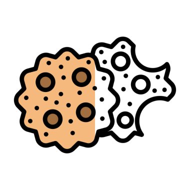 Kurabiye simgesi, vektör illüstrasyonu basit tasarım