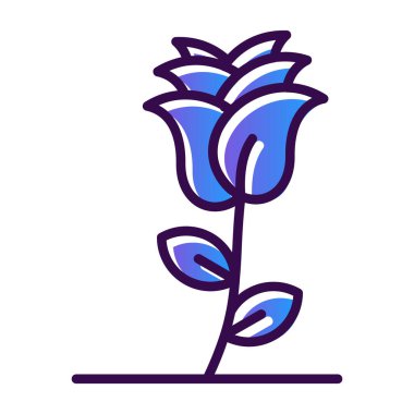 Gül çiçeği. Web simgesi basit illüstrasyon 