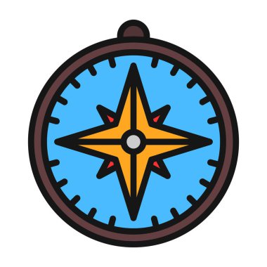 pusula düz simgesi, vektör illüstrasyon tasarımı