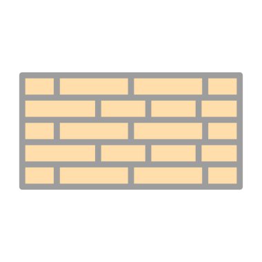 Basit tuğla duvar simgesi, vektör illüstrasyonu