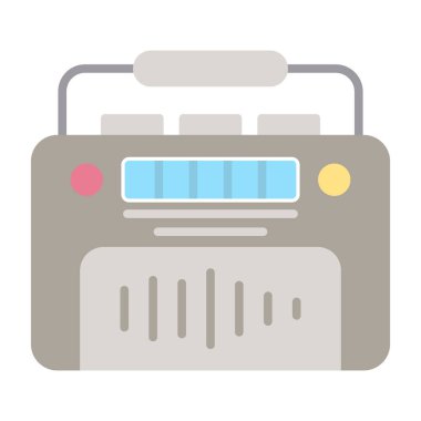 Retro radyo ikonu. Basit vektör illüstrasyonu