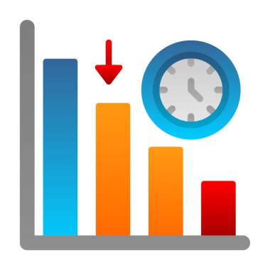 Saat ve grafik simgesinin vektör illüstrasyon tasarımı